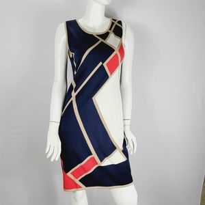 Carmen Marc Valvo Sweater Dress Colorblock Sz L